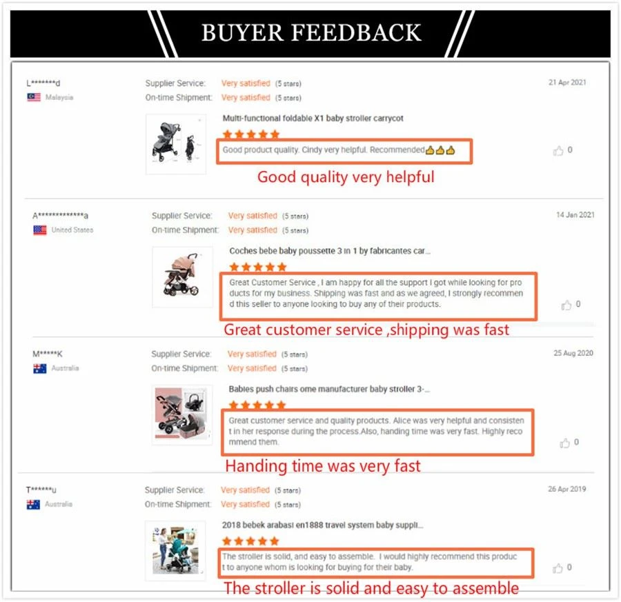 Baby carriage Buyer Feedback Baby carriage Buyer Feedback