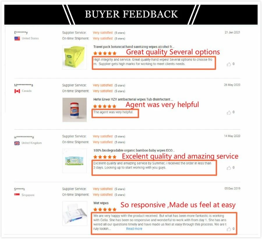 Wipes Buyer Feedback Wipes Buyer Feedback