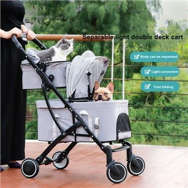 Cochecito para mascotas gemelo